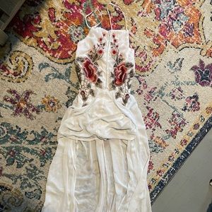 White embroidered romper